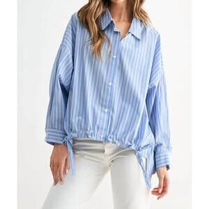 NEW JOH jeff button-down top in blue
